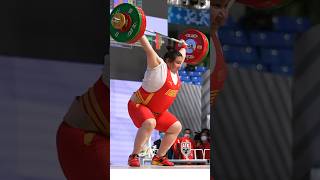 Li Wenwen 148kg  326lbs World Record weightlifting paris2024 olympics slowmotion [upl. by Ardnuasak]