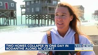 Two Outer Banks homes collapse in ocean on Friday [upl. by Beitch544]