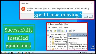 gpeditmsc windows 10 missing Fix [upl. by Irrot937]