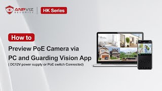 How to preview Anpviz HK Series PoE IP Camera via PC Web and Guarding Vision App [upl. by Skeie563]