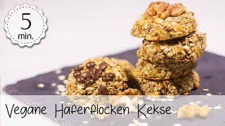 Haferflocken Keks ohne Zucker amp ohne Öl  Vegane Bananen Haferflocken Kekse  Vegane Rezepte [upl. by Murdocca33]