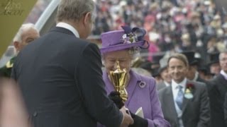 Queens Royal Ascot Gold Cup win The widest smile as filly Estimate beats the field [upl. by Lareena584]