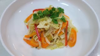 quotHow to Make Steamed Cabbage Carrot amp Bell Pepper  Easy amp Healthy Recipequot [upl. by Koa464]