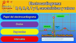 Electrocardiograma interpretación  Electrocardiograma  Ondas P Q R S T y U  Características [upl. by Intyrb985]