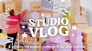 STUDIO VLOG ✸ Packing orders amp My biggest challenge in my small business yet [upl. by Elianora335]