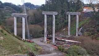 Karapiro Viaduct construction timelapse  August 2014 [upl. by Ecarg]