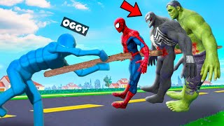 Npc Superhero vs Oggy Team In Overgrowth [upl. by Ydur]