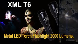 LED Torch Flashlight 2000 Lumens XML T6 amiciVision amicikart Water Resistance with Battery [upl. by Siramay]