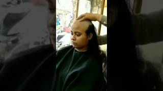 College girl headshave from local barber Indian girl headshave razor headshave bald baldness [upl. by Annodam]