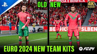 UEFA EURO 2024 TEAM KITS  OLD KITS VS NEW KITS  EA SPORTS FC 24 [upl. by Cinomod]