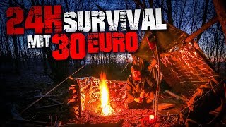 24H SURVIVAL CHALLENGE mit 30€ Ausrüstung im Winter überleben  Fritz Meinecke amp NITRO [upl. by Leiram]