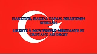 Hymne de la Turquie  İstiklâl Marşı TRFR Paroles [upl. by Tnomel]