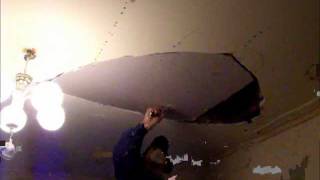 Plastering Ceiling Repair Large Hole  Hawthorn Plaster Repairs [upl. by Ivo]