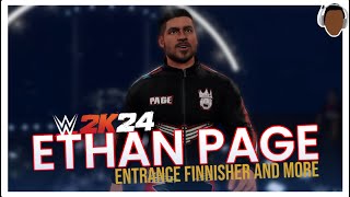 WWE2K24 NEW ETHAN PAGE ENTRANCE FINNISHER AND MORE [upl. by Adirahs]