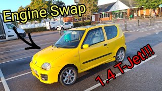 Fiat Seicento zamiana silnika na 14 T jet  odpalanie 💥 Engine Swap [upl. by Latisha]