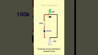 3 Volt LED connect 220 Volt Ac Diagram Circuit reels vlog viralshorts viralreels viralvideos [upl. by Marlena]