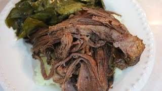 Slow Cooker Brisket With Collard Greens Crockpot Beef Brisket Recipe [upl. by Daffy]