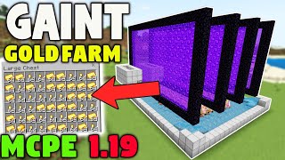 Simple and Easy Gaint Gold and XP Farm in Minecraft Pocket Edition  MCPE and Bedrock Gold Farm [upl. by Sugirdor]