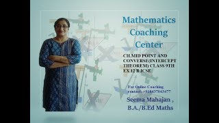 r midpoint and its Converse  intercept theorem class 9th Qno 123 ICSE board [upl. by Jasun]