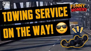 Towing service on the way 😎【Funny Moment  PUBG MOBILE】 [upl. by Neerroc]