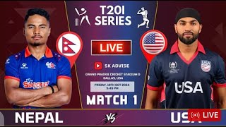 🔴Live  Nep vs Usa T20 Match  Nepal vs Usa Live Cricket  Today T20 Match [upl. by Ymmik]