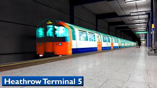 Heathrow Terminal 5  Piccadilly line  London Underground  1973 Tube Stock [upl. by Eicnahc231]