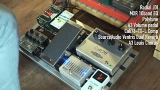 ACGuitar pedal BoardRadial JDI MXR 10band EQ Cali76 CompVentris Dual Reverb [upl. by Rodablas]