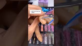 Deep cuticle cleaning removing tips cringe warning from practice hand shorts nails [upl. by Ahsineb]