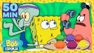 ¡ 50 MIN de lo mejor de la segunda temporada de Bob Esponja ¡Parte 1  Bob Esponja en Español [upl. by Trellas177]