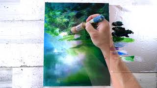 How to paint realistic tree bark using palette knife  landscape easy art  oval brush  acrylic [upl. by Trimmer]