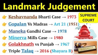 Landmark Judgement Of Supreme Court  Landmark Case On Constitution  Important Case  2023 [upl. by Rama661]