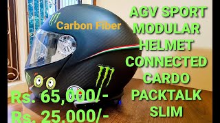 Cardo Packtalk Slim connected to AGV SPORTMODULAR CARBO FIBER Helmet 2021 [upl. by Smart]