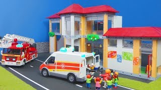 Playmobil po polsku Playmobil Strażacka Playmobil wypadek w szkole  strażackie filmy dla dzieci [upl. by Salokin]