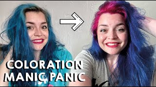 Ombre hair avec Manic Panic  Fushia Shock et Rockabilly Blue ✦ Coloration maison [upl. by Oiruam543]