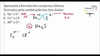 Apresente a fórmula dos compostos iônicos formados pela combinação dos íons dados [upl. by Frere]