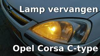 Lamp vervangen Opel Corsa Ctype type lamp H7 [upl. by Grove]