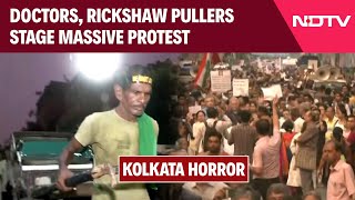 Kolkata Doctor Case  Doctors’ Front Rickshaw Pullers Stage Massive Protest In Kolkata Over RG Kar [upl. by Macgregor]