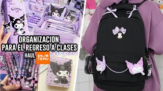 Organización para el regreso a clases 2024 Haul de TEMU kuromi bullet journal mochila [upl. by Gudrin]