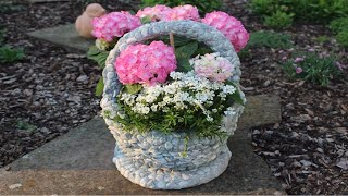 DIY Blumenkorb aus Stein Flower basket in stone [upl. by Pearson]