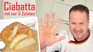 CIABATTA wie in ITALIEN mit nur 5 Zutaten  Einfaches CIABATTA mit Olivenöl [upl. by Felicdad]