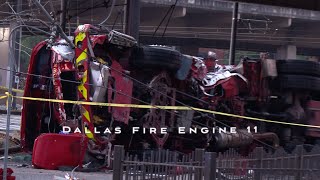 Four Dallas Firefighters Rescued From Engine 11 Wreckage In Downtown Dallas [upl. by Tniassuot]