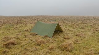 Tarp camping in a weather warning at Lints Tor Rab Sil Tarp 2 [upl. by Hooke809]