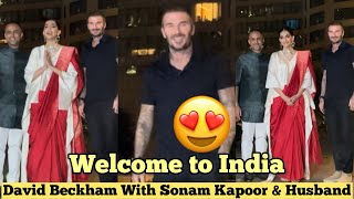 English Footballer David Beckham Welcome to India😍❤️  Sonam Kapoor [upl. by Hannahsohs]