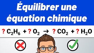 Comment ÉQUILIBRER UNE ÉQUATION CHIMIQUE  🎯 Méthode simple  ✅ C2H6  O2 → CO2  H2O [upl. by Mariette]