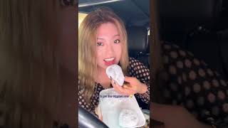 Trying Korean rice cakes and purple milk shorts viral mukbang [upl. by Lrigybab]