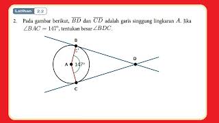 Pada gambar berikut BD dan CD adalah garis singgung lingkaran A Jika ∠BAC  147 Latihan 22 [upl. by Egni]