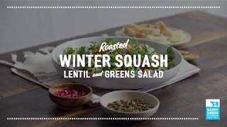 Roasted Winter Squash Lentil and Greens Salad  2018 Milk Calendar [upl. by Lundgren]