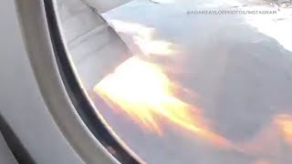 Frightening video Flames shoot out of plane engine before emergency landing at LAX I ABC7 [upl. by Kiran]