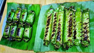 Masak Lemper Bakar Isi Abon dan Lalampa Khas Manado live episode81 [upl. by Epul710]