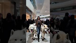 Brought my Direwolves to the mall 🐺😁🐺direwolves wolf wolves pets pet dogs dog fyp [upl. by Tiat985]